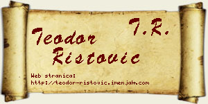Teodor Ristović vizit kartica
